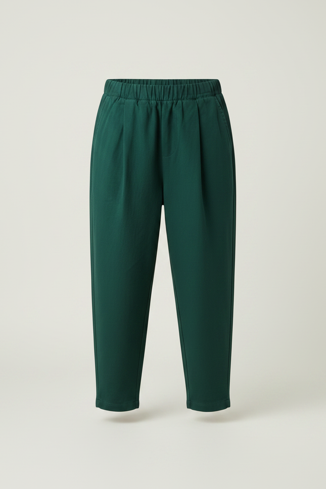 Pantalon Chino Vert Ample Coton Élastique Enfant - vue 3