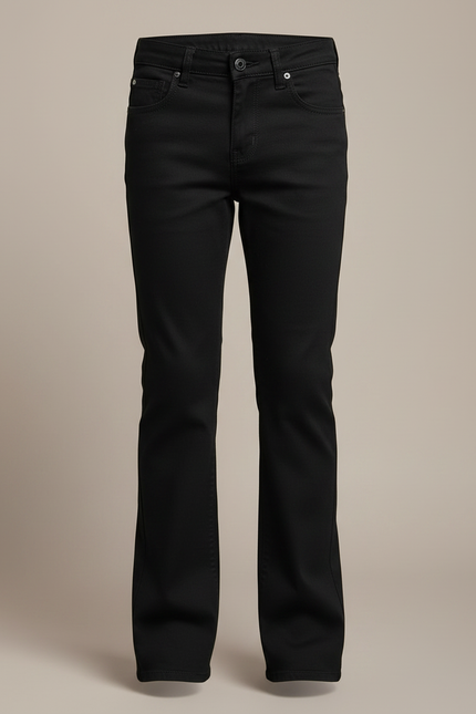 Pantalon Chino Noir Évasé Coton Garçon Décontracté - vue 3