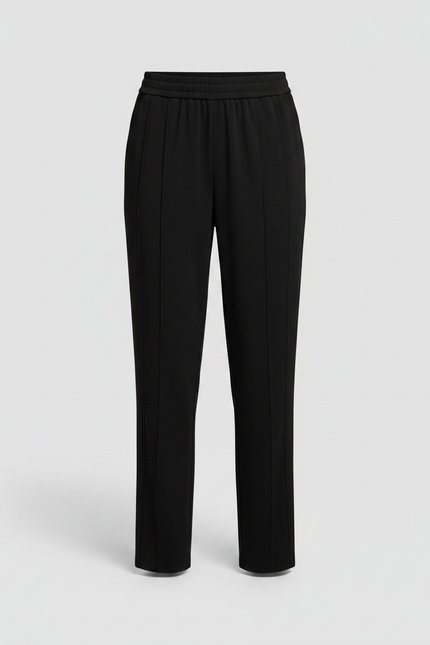 Pantalon Chino Noir Droit Fluide Élastique Femme - Polyester - vue 3