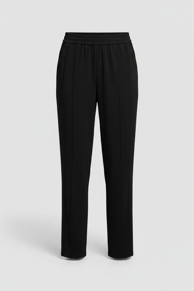 Pantalon Chino Noir Droit Fluide Élastique Femme - Polyester - vue 3
