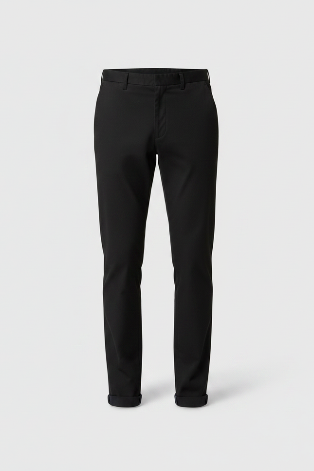 Pantalon Chino Noir Slim Coton Élégant Homme - vue 3