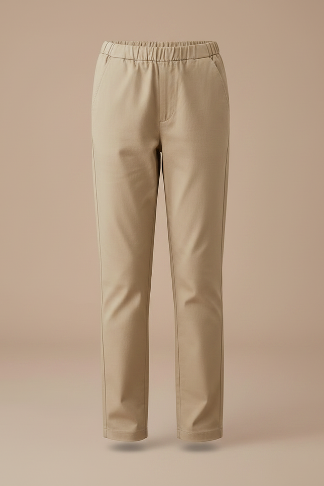Pantalon Chino Beige Élastique Enfant Décontracté Ajusté - Gabardine - vue 3
