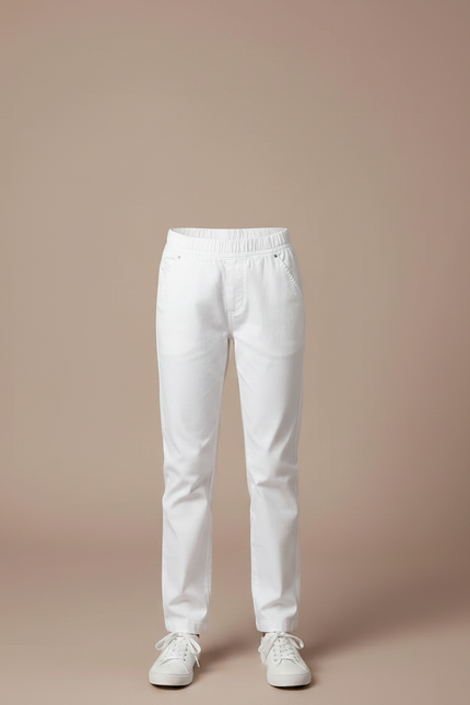 Pantalon Chino Blanc Coton Droit Enfant Décontracté - vue 3