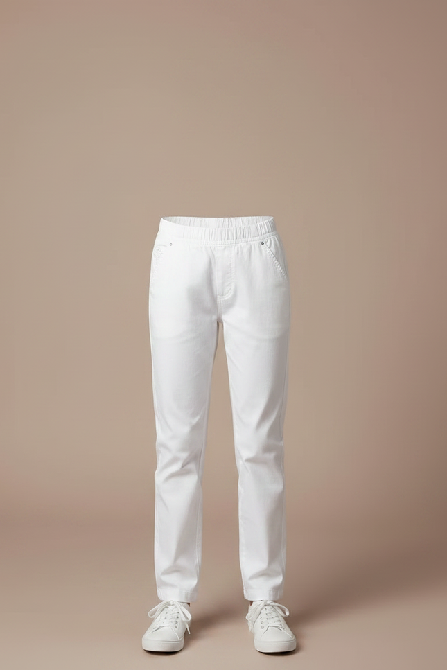 Pantalon Chino Blanc Coton Droit Enfant Décontracté - vue 3