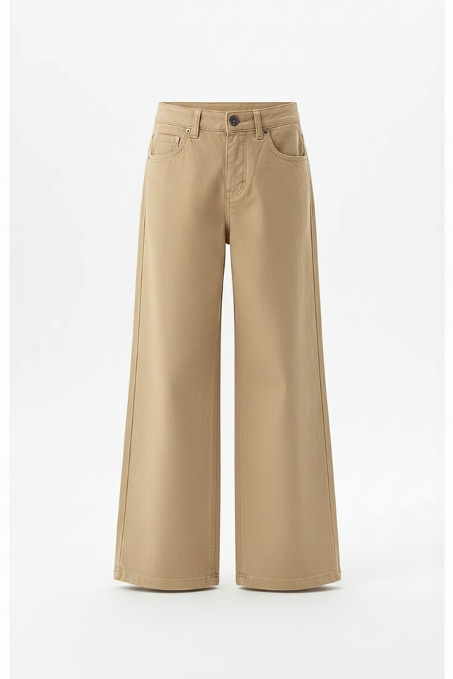 Pantalon Chino Kaki Ample Décontracté Enfant Garçon - Gabardine - vue 3