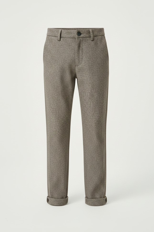 Pantalon Chino Gris Chiné Droit Laine Enfant - Tweed - vue 3