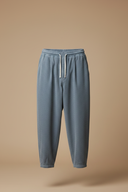 Pantalon Chino Bleu Côtelé Ample Cordon Homme - Cordé - vue 3