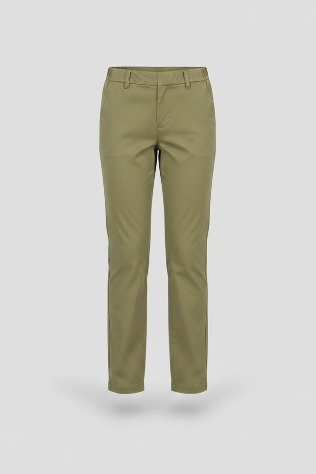 Pantalon Chino Vert Olive Coton Droit Enfant - Kaki - vue 3