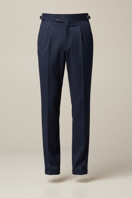 Pantalon Chino Bleu Marine Ajusté Élégant Homme - Gabardine - vue 3