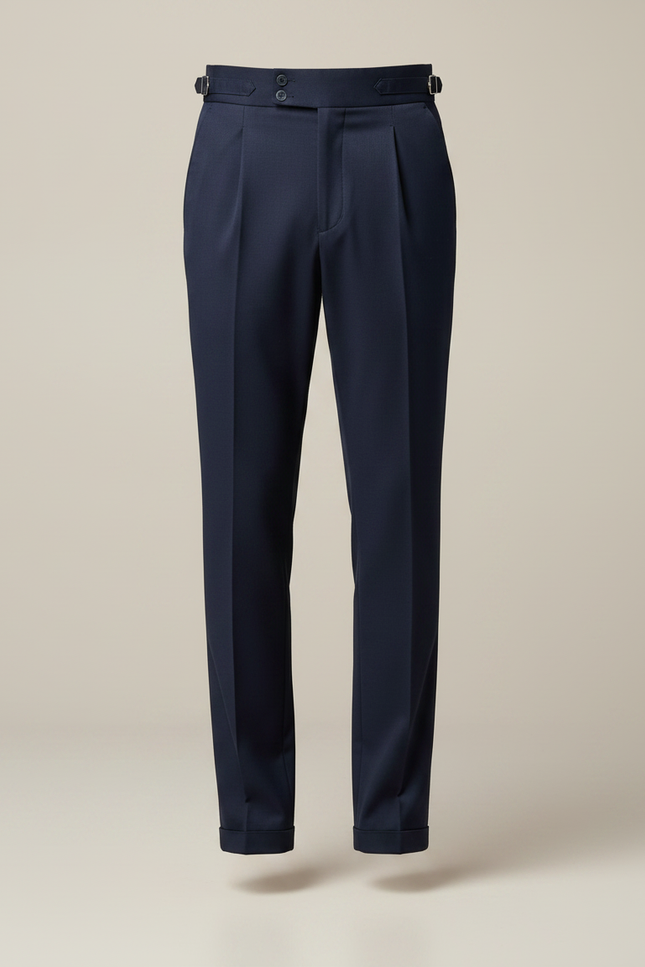 Pantalon Chino Bleu Marine Ajusté Élégant Homme - Gabardine - vue 3