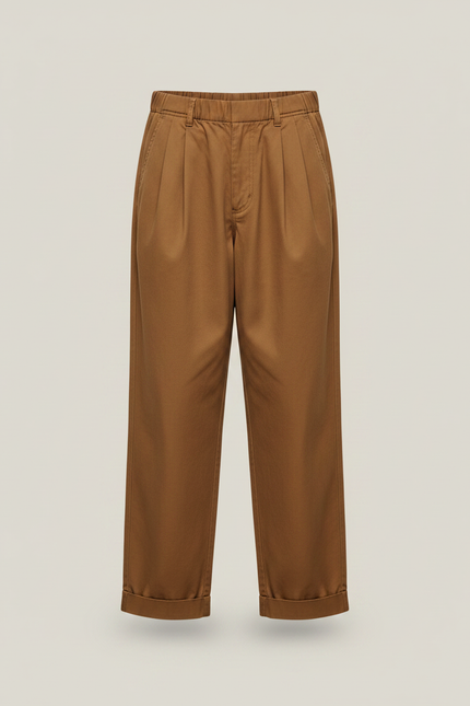 Pantalon Chino Rouille - Marron Gabardine - vue 3