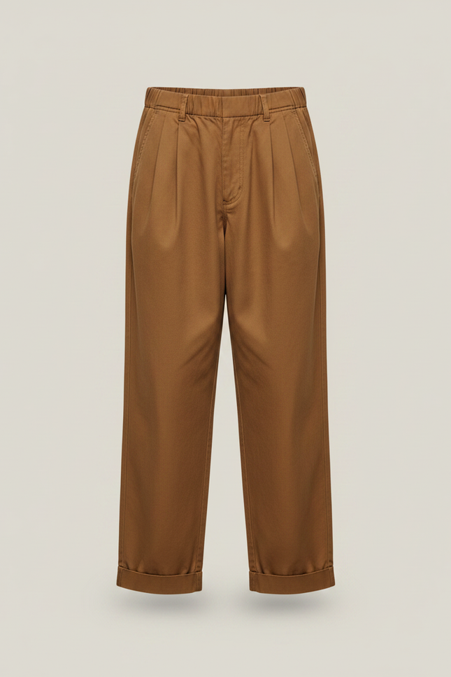 Pantalon Chino Rouille - Marron Gabardine - vue 3