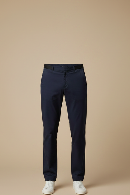 Pantalon Chino Homme Bleu Marine Coupe Droite Coton Confortable - vue 3