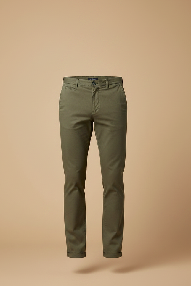 Pantalon Vert Homme Chino - Kaki Gabardine - vue 3