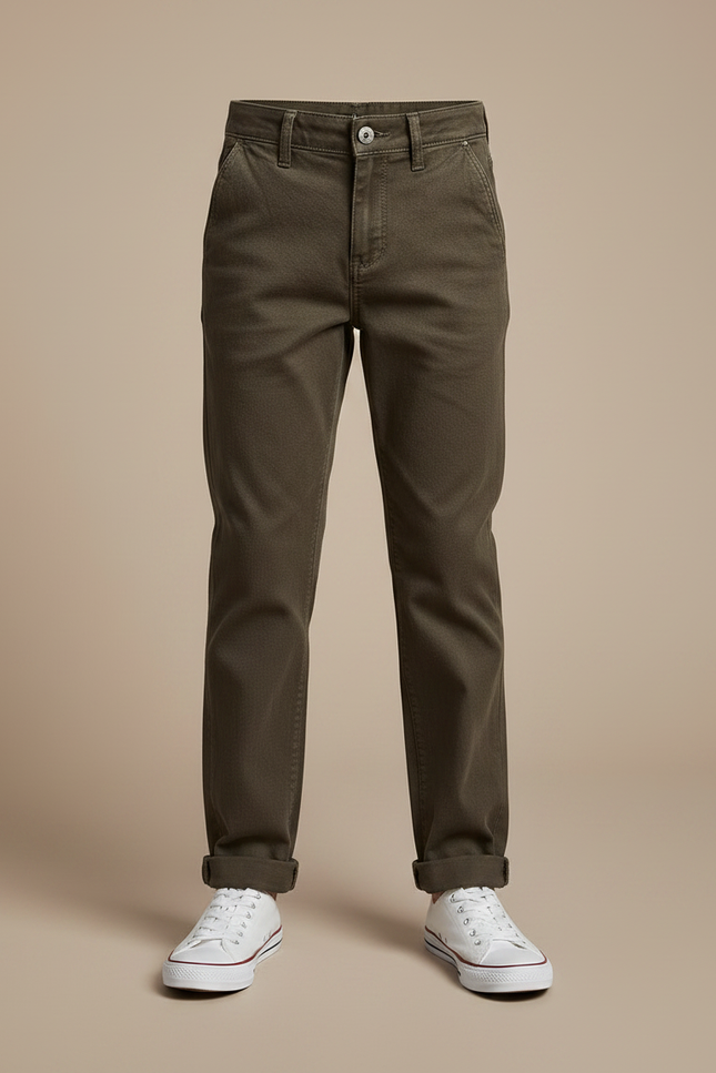 Pantalon Chino Kaki Coton Droite Enfant - vue 3