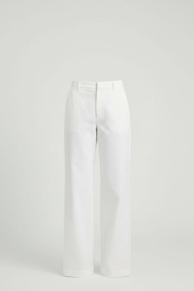 Pantalon Chino Blanc Ample Jambe Large Décontracté - Gabardine - vue 3
