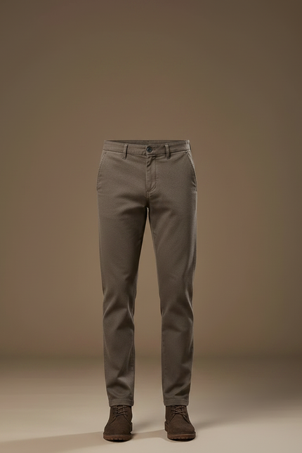 Pantalon Chino Marron Slim Décontracté Uni Homme - Gabardine - vue 3