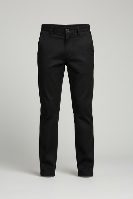 Pantalon Chino Noir Slim Coton Garçon Décontracté - vue 3