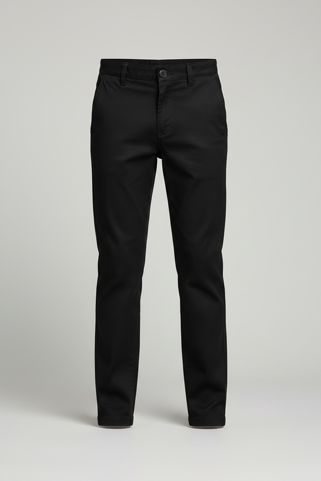 Pantalon Chino Noir Slim Coton Garçon Décontracté - vue 3