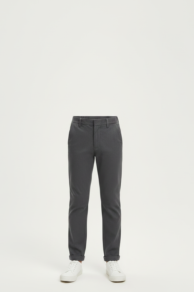 Pantalon Chino Gris Enfant Slim Décontracté - Gabardine - vue 3