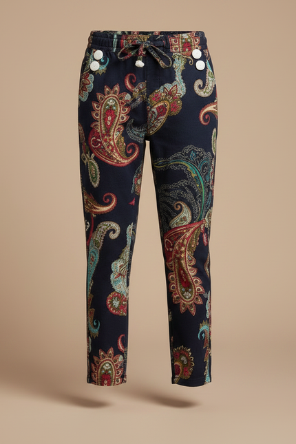Pantalon Chino Paisley Multicolore Décontracté Enfant - Coton - vue 3