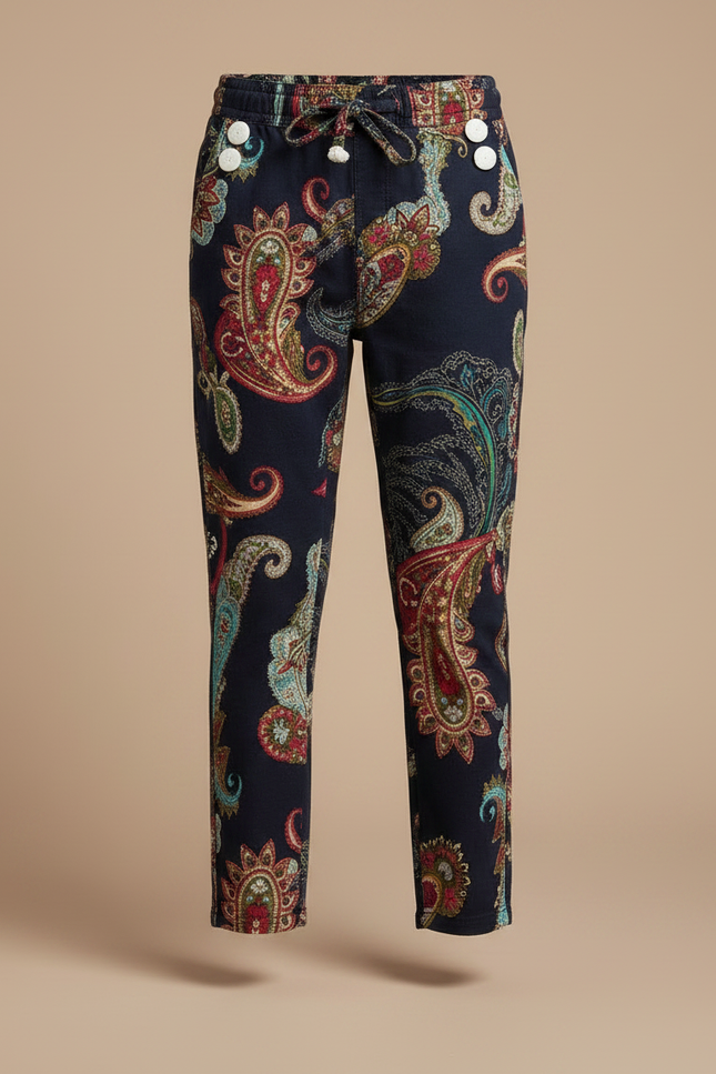 Pantalon Chino Paisley Multicolore Décontracté Enfant - Coton - vue 3