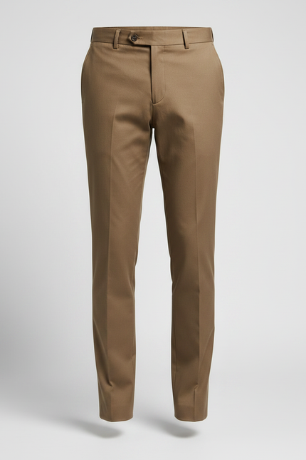 Pantalon Chino Marron Coupe Droite Élégant Homme - Gabardine - vue 3