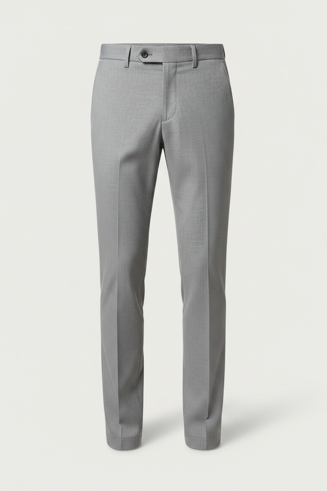 Pantalon Chino Gris Slim Élégant Habillé Homme - Gabardine - vue 3