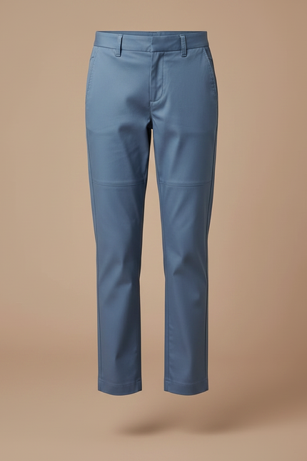 Pantalon Chino Bleu Marine Coupe Droite Enfant Décontracté - Gabardine - vue 3