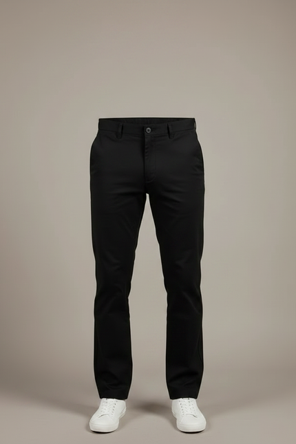 Pantalon Chino Noir Coton Slim Décontracté Homme - vue 3