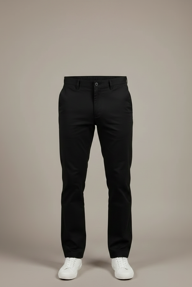 Pantalon Chino Noir Coton Slim Décontracté Homme - vue 3