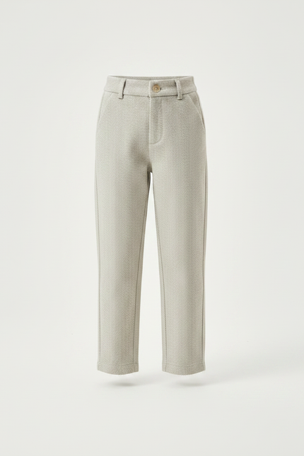 Pantalon Chino Gris Chiné Droit Élégant Enfant - Tweed - vue 3
