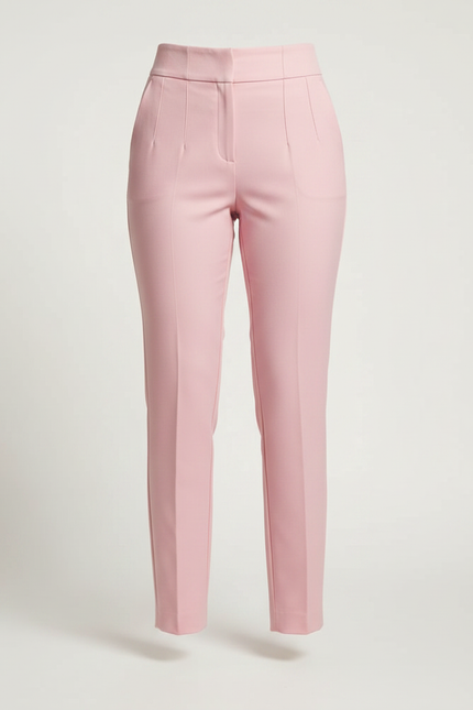 Pantalon Chino Rose Slim Taille Haute Élégant Femme - Gabardine - vue 3