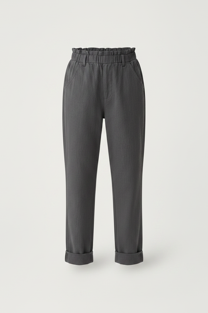 Pantalon Chino Gris Coton Ample Enfant Décontracté - vue 2