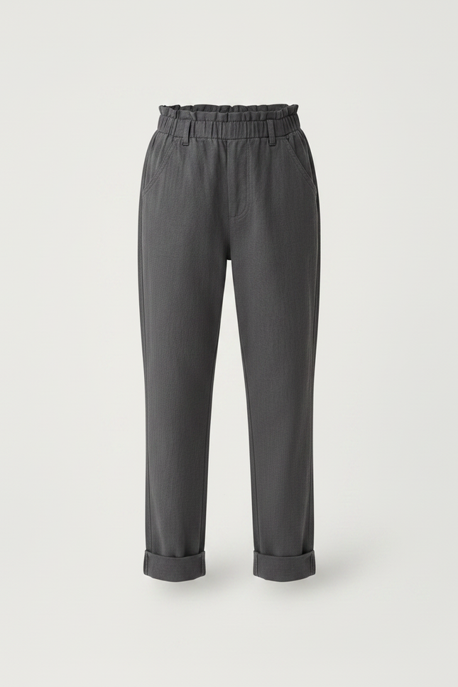 Pantalon Chino Gris Coton Ample Enfant Décontracté - vue 2