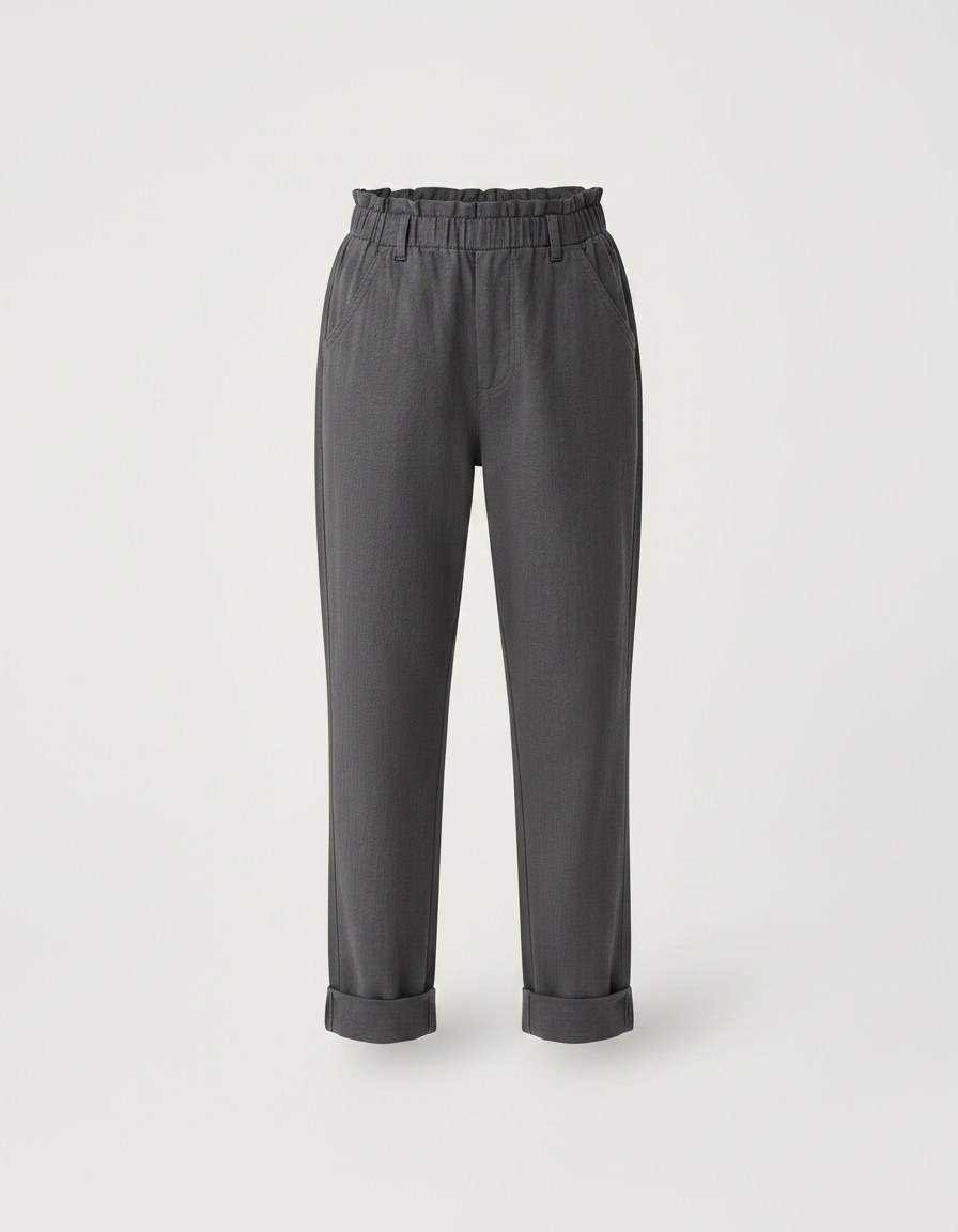 Pantalon Chino Gris Coton Ample Enfant Décontracté - vue 2