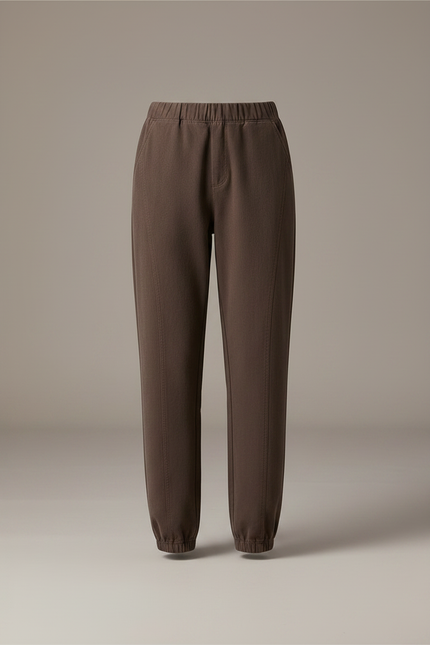 Pantalon Chino Marron Élastique Taille Haute Confortable - Gabardine - vue 3
