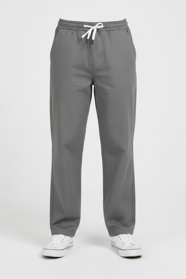 Pantalon Chino Gris Coton Ample Garçon Décontracté - vue 3