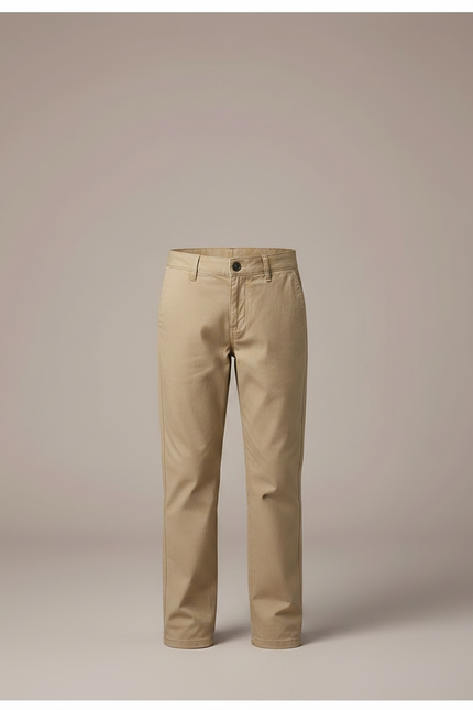 Pantalon Chino Beige Coton Décontracté Garçon Classique - vue 3