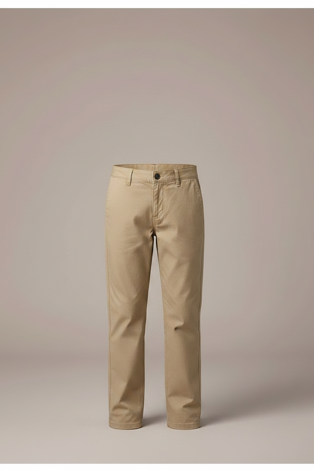 Pantalon Chino Beige Coton Décontracté Garçon Classique - vue 3