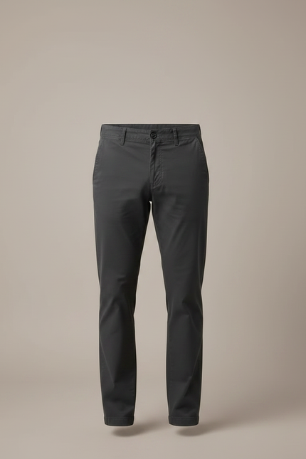 Pantalon Chino Gris Anthracite Coton Droit Homme - vue 3
