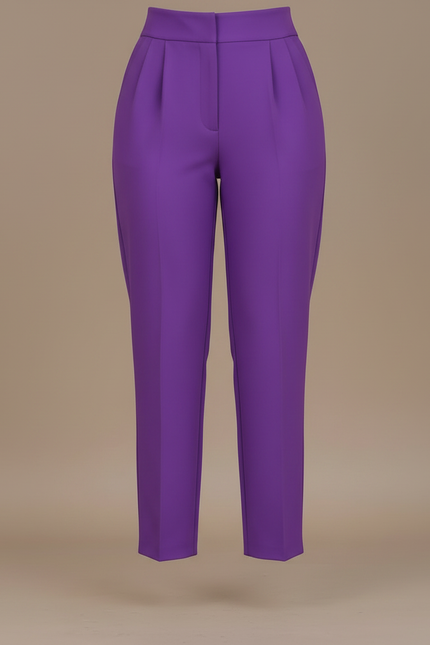 Pantalon Chino Violet Slim Taille Haute Femme - Polyester - vue 3