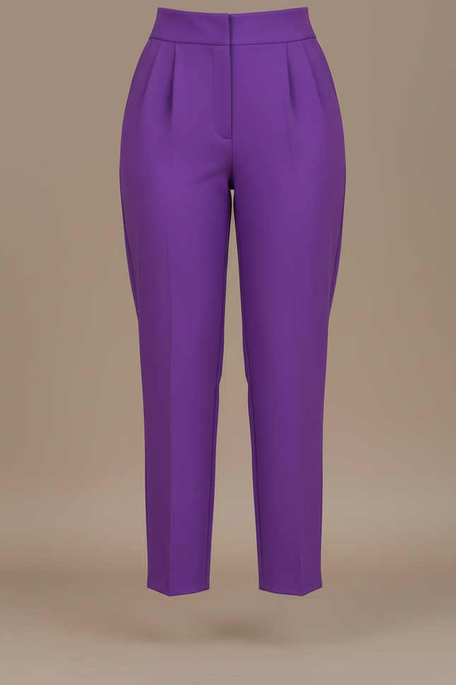 Pantalon Chino Violet Slim Taille Haute Femme - Polyester - vue 3
