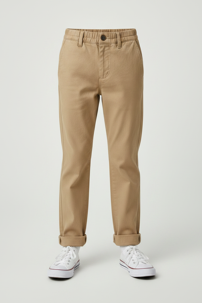 Pantalon Chino Beige Coton Droit Confort Garçon - vue 3