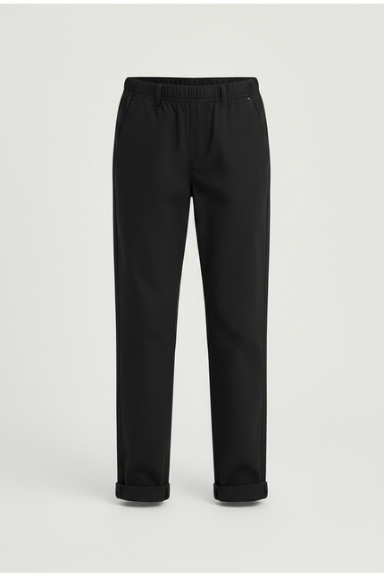 Pantalon Chino Noir Élastique Droit Enfant Décontracté - Gabardine - vue 3