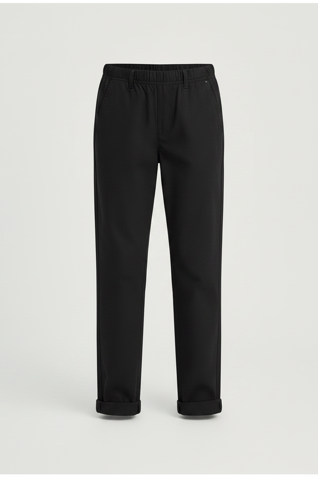Pantalon Chino Noir Élastique Droit Enfant Décontracté - Gabardine - vue 3
