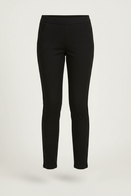 Pantalon Chino Noir Slim Extensible Fille Élégant - Gabardine - vue 3