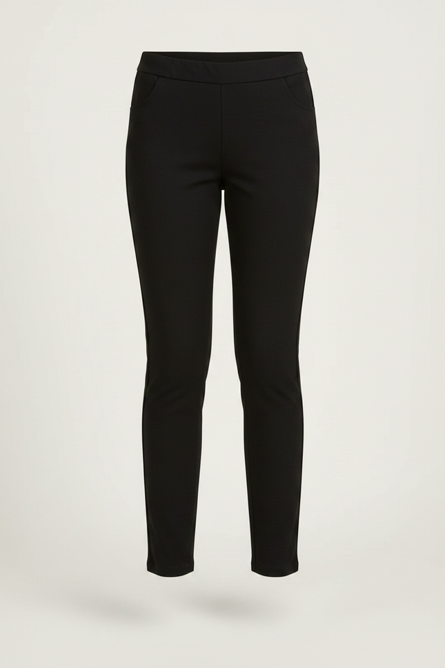 Pantalon Chino Noir Slim Extensible Fille Élégant - Gabardine - vue 3