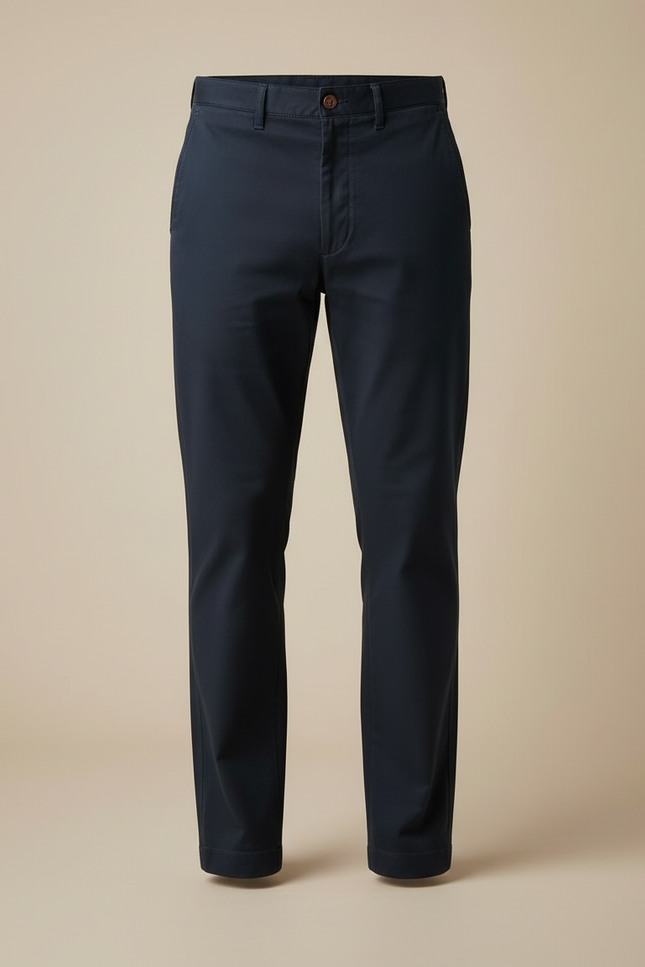 Pantalon Chino Droit - Marine Coton - vue 3