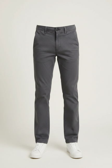 Pantalon Chino Gris Coton Décontracté Enfant - vue 3
